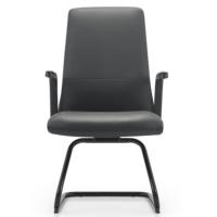 Chaise de visiteur en cuir noir de fournisseurs de chaise de bureau stable fixe de salle de conférence commerciale pour le bureau exécutif