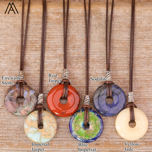 Collar con colgante de rosquilla de cristal para hombre, joyería de 30mm, regalos de cumpleaños - Product Image 5