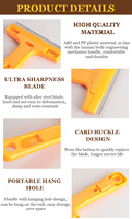 Grattoir de sol DIY en plastique, lame droite en acier SK5, rétractable et remplaçable, avec extrémité marteau, 10 pouces, pour le décapage de peinture