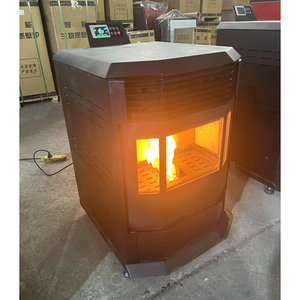 Estufas de pellets de doble propósito de 12 KW para casas, estufa de leña de combustible múltiple para interiores, estufa de diseño moderno de combustible de madera - Product Image 1