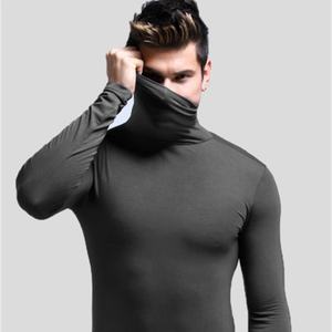 Body térmico de manga larga para hombre, de color liso, fino, para usar como ropa interior. - Product Image 2