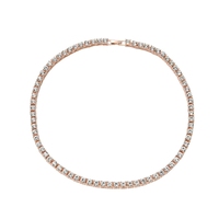 Nouvelle Collection 2025 : Ensemble de Bijoux Hip Hop Plaqué Or pour Hommes et Femmes – Collier Chaîne Tennis Simple Rangée 5MM et Bracelet – Cadeaux de l'Année