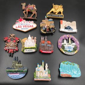 Washington, Estados Unidos, Castillo de Neuschwanstein, Alemania, Francia, Italia, Siria, Reloj de cuco, Pegatinas magnéticas de resina para refrigerador - Product Image 1