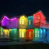 Lampu Dinding LED RGB Kontrol Cerdas Aplikasi Pintar Langsung dari Pabrik, Tahan Air IP67, Dapat Diisi Ulang, DIY, Sinkronisasi Musik Warna, Natal 15M