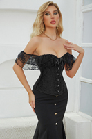 Corsets pour femmes surbuste Bustier haut gothique Punk Sexy bretelles grande taille Corset dentelle manches sous le buste Corset