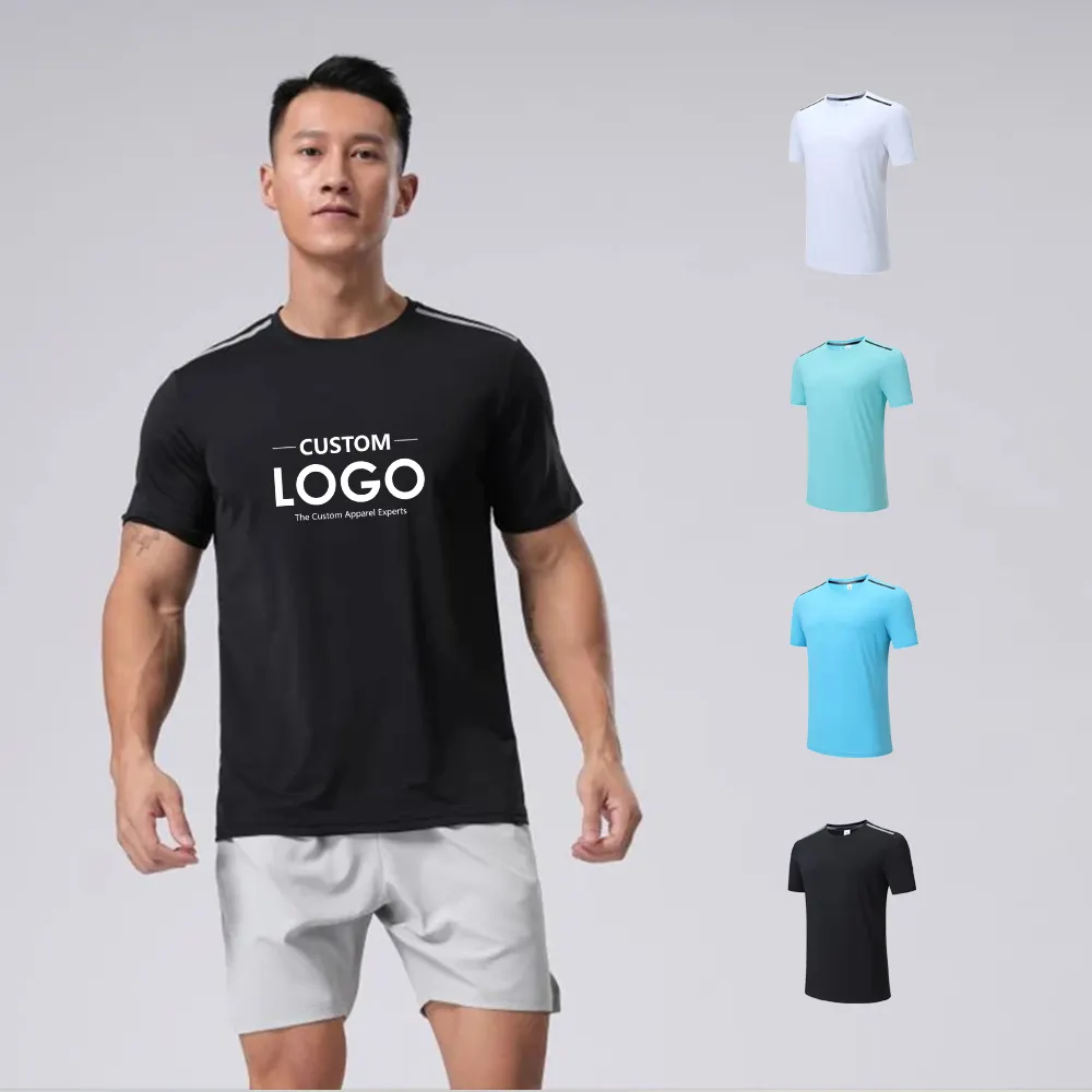 Chemises en polyester de course à pied personnalisées de haute qualité vêtements d'entraînement t-shirt pour hommes à séchage rapide