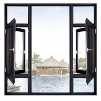 Fenêtres battantes en aluminium sur mesure avec moustiquaire en acier inoxydable, type rideau à persiennes pour salon de villa, ouverture horizontale