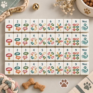 Shipment Ready Modern Luxury Dog Themed American Mahjong Set 160 Acrylic Tiles Foldable Portable Travel Family Entertainment - Product Image 3