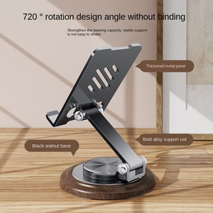Kim loại cầm tay Walnut điện thoại tablet đứng có thể điều chỉnh mini có thể gập lại thông minh máy tính để bàn lười biếng đứng chủ - Product Image 4