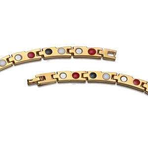 Perhiasan Biomagnetik Baja Tahan Karat Pria Desain Modis Sederhana Emas Rantai Kalung Magnetik untuk Menghilangkan Rasa Sakit Kristal Kalung - Product Image 2