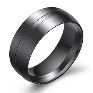 Kualitas Tinggi Persahabatan Tahan Air Cincin Stainless Steel Hitam Mode Cincin Perhiasan untuk Pria