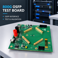 Carte de test optique 800G OSFP 1x8 avec connecteur de dérivation pour émetteur-récepteur OSFP, accès au registre DDM et tests de commutation de mode en laboratoire