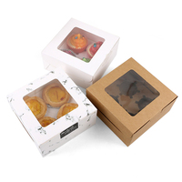 Emballage de carte en papier personnalisé, tarte aux œufs, Cupcake pâtisserie à emporter, boîtes en carton avec fenêtre transparente