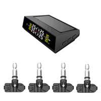 Système de surveillance de la pression des pneus de voiture TPMS numérique USB Jauge à énergie solaire avec avertissement de température en plastique durable