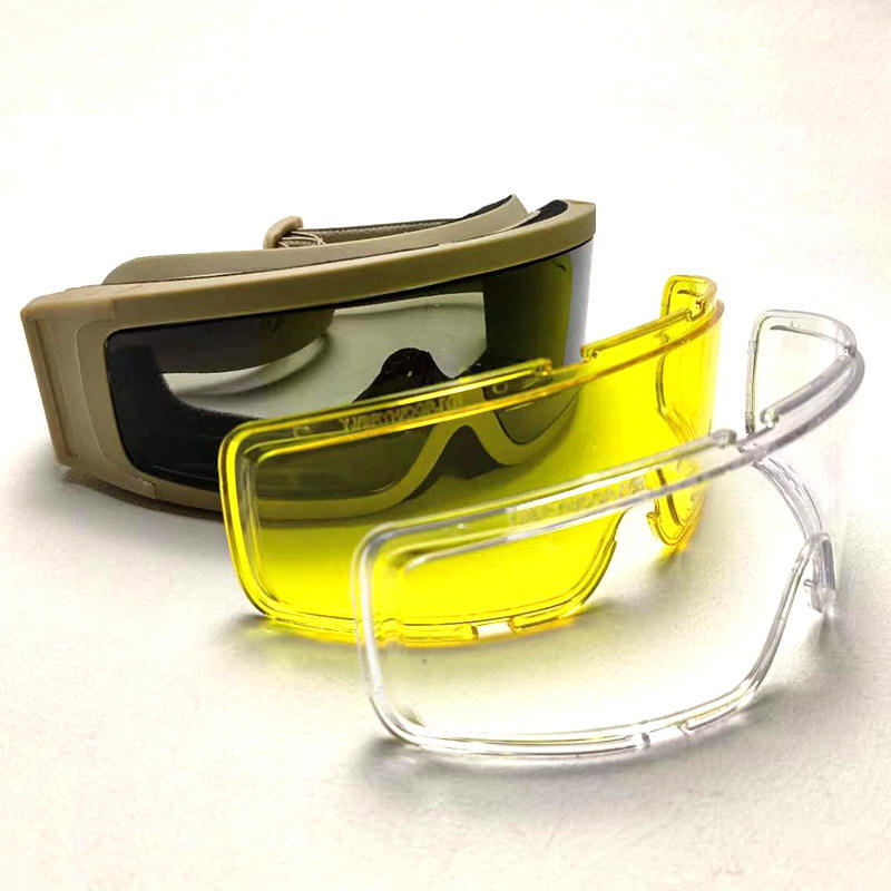 Khaki frame anti-fog lens set
