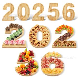 Wooden Digital <b>Tray</b> For 2026 New Year <b>Snacks</b> Birthday Party Cheese Fruit Appetizer Platter - Product Image 5