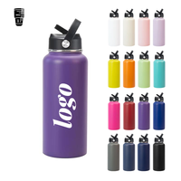 Bouteille d'eau isotherme de haute qualité, gourde sportive, gourde isotherme de 1 litre, bouteille d'eau en acier inoxydable de 32 oz avec poignée