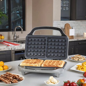 <span class=keywords><strong>Gaufrier</strong></span> à remplissage profond en acier inoxydable avec plaques de cuisson antiadhésives <span class=keywords><strong>XL</strong></span>, pour la fabrication rapide de gaufres de sandwich au petit-déjeuner domestique - Product Image 6