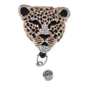 <span class=keywords><strong>Porte</strong></span>-moulinet à tête de panthère Cool en <span class=keywords><strong>strass</strong></span>, <span class=keywords><strong>porte</strong></span>-<span class=keywords><strong>Badge</strong></span> d'identification d'animal - Product Image 2