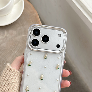 <span class=keywords><strong>Cover</strong></span> per <span class=keywords><strong>iPhone</strong></span> con Glitter <span class=keywords><strong>Trasparente</strong></span> a Forma di Tulipano e Ciliegia per 17 <span class=keywords><strong>Pro</strong></span> Max, Design Morbido per Donne, Custodia Antiurto per 16 15 - Product Image 6