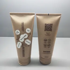 200ml The Latest Cosmetics Kraft Paper Sustainable Packaging Material Recyclable Paper PlasticTube Eco Friendly Soft Tube