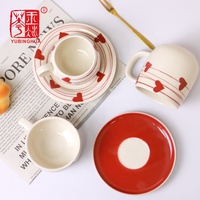 Mug à café en céramique de porcelaine moderne YBH, tasses à thé mignonnes, soucoupes, cadeau de mariage, logo personnalisé, écologique, réutilisable, anti-fuite