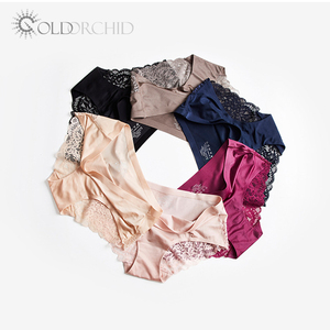 กางเกงในผ้าซาตินลายสีพื้นเซ็กซี่สำหรับผู้หญิงกางเกงในลูกไม้ไร้รอยต่อสำหรับใส่ในชีวิตประจำวัน - Product Image 4