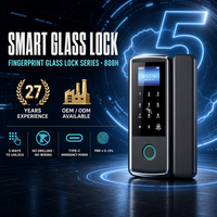 Serrure à empreinte digitale commerciale Mot de passe, Déverrouillage par carte Serrures pour porte en verre/bois de bureau