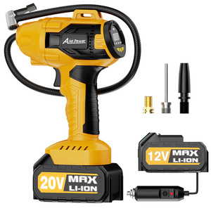 Aid Power Cordless Tire Inflator 20V Max Li-Ion <b>Battery</b> LCD Display Portable Car Motorcycle <b>Pump</b> - Product Image 3