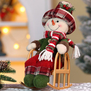 Búp bê ông già Noel, người tuyết Giáng sinh, đồ trang trí bàn làm việc trong nhà, quà tặng Giáng sinh, đồ trang trí ngồi trên ghế bập bênh - Product Image 3