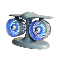Ventilateur de bureau AntarcChill à double turbine, moteur à réaction, 5000 mAh rechargeable, lumière RGB, commande tactile, silencieux, ventilateur de refroidissement de bureau en forme d'avion