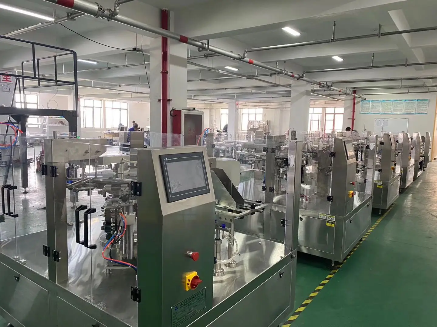 Popcorn Pouch Paper Bag Sealing Packing Machine 2000kg Rotary Microwave Nitrogen Filling