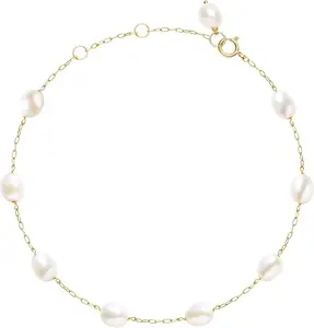 Perlenarmband Damen 18K Goldkette Bar Süßwasser Aquakultur Perlen handgefertigtes Armband modisches Perlenarmband