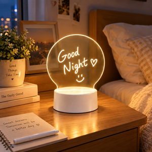 Acrylic Writable <b>Message</b> <b>Board</b> LED Night Light, Erasable Note <b>Board</b> Lamp Custom Gift for Home Decor - Product Image 3