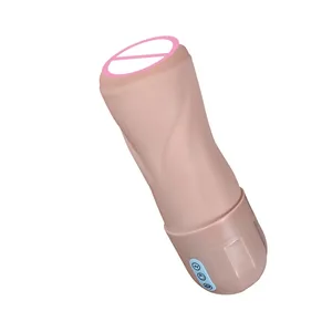 10 kecepatan teleskopik & berputar pria Masturbator Cup lembut silikon vagina mainan seks seks elektrik mainan seks pemijat