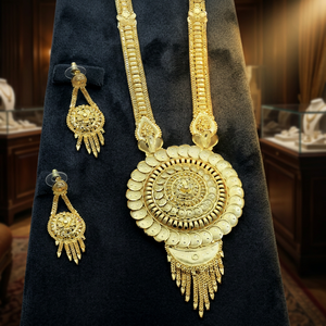 Wholesale 14K18K24K Micron Gold Filled <b>Long</b> <b>Necklaces</b> Traditional Floral Design Jewelry Set Brass Gold <b>Long</b> Fashion Jewelry Set - Product Image 3