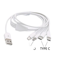 Cable de carga USB/USB C de 1M 1 a 4 con 2 conectores Micro USB tipo C 2 X para teléfonos inteligentes e impresoras