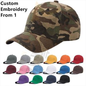 Wholesale Soft Custom Embroidered Printed Logo Summer 100 Cotton Blank 5 6 Panels Camouflage Baseball Sports Caps <b>Hat</b> for Mens - Product Image 2