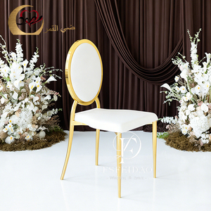 Chaises d'événement de luxe modernes avec cadre en acier inoxydable doré et coussin en velours pour réceptions de mariage, utilisation en extérieur et au bureau à domicile - Product Image 3