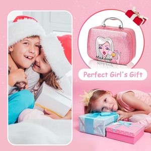 Kit <span class=keywords><strong>trucco</strong></span> per bambine <span class=keywords><strong>trucco</strong></span> per bambini, bambini Toddler Princess Play Make Up Set giocattoli di compleanno regalo vero <span class=keywords><strong>trucco</strong></span> lavabile - Product Image 6