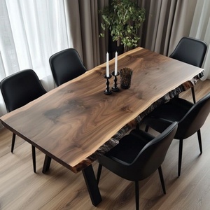 Whole Board Non-Spliced South American Walnut Natural Shape <strong>Table</strong> Top <strong>Live</strong> <strong>Edge</strong> 6-12 Seaters Wood Slab Wood Dining <strong>Table</strong> - Product Image 2