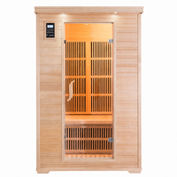 Sauna infrarouge lointain pour 2 personnes, en bois de pruche, avec chauffage au carbone, faible EMF, pour spa domestique intérieur, sauna sec avec panneau de commande