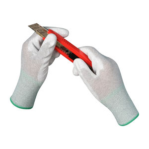 Carbon Fiber ESD Gloves PU Coated Palm Finger Anti Static Safety Gloves HH ESD Elastic Knit Wrist Vietnam Cleanroom Electronics - Product Image 3