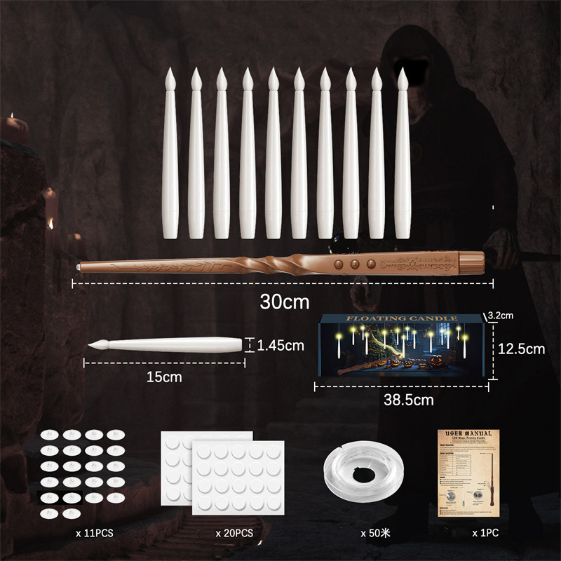 Warm White 10 candles+1 new magic wand