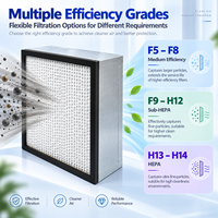 Filtre HEPA personnalisé en aluminium H13 H14 avec séparateur en feuille d'aluminium et cadre galvanisé pour salle blanche industrielle et CVC