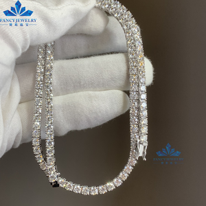 Cadenas de Diamantes de Alta Gama Estilo Iced Out para Hombre y Mujer, Joyería con Diamantes Creados en Laboratorio IGI de 2mm 3mm 4mm 5mm, Collar de Tenis de Oro Macizo de 10K y 14K - Product Image 4