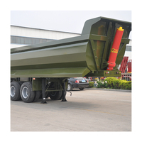 Heavy Duty 3 essieux Cargo Transport de marchandises sèches Camion Conteneur 28ft Arrière Dump Semi Remorque