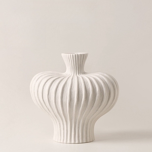 Vase en céramique à rayures verticales en forme de lanterne de vente chaude pour la décoration de la <span class=keywords><strong>maison</strong></span> - Product Image 4