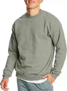 Custom <b>Men's</b> Solid Color Fashion Sweatshirt with Embroidered Crew Neck and <b>Long</b> Sleeve Digital Printed for Autumn Season - Product Image 3