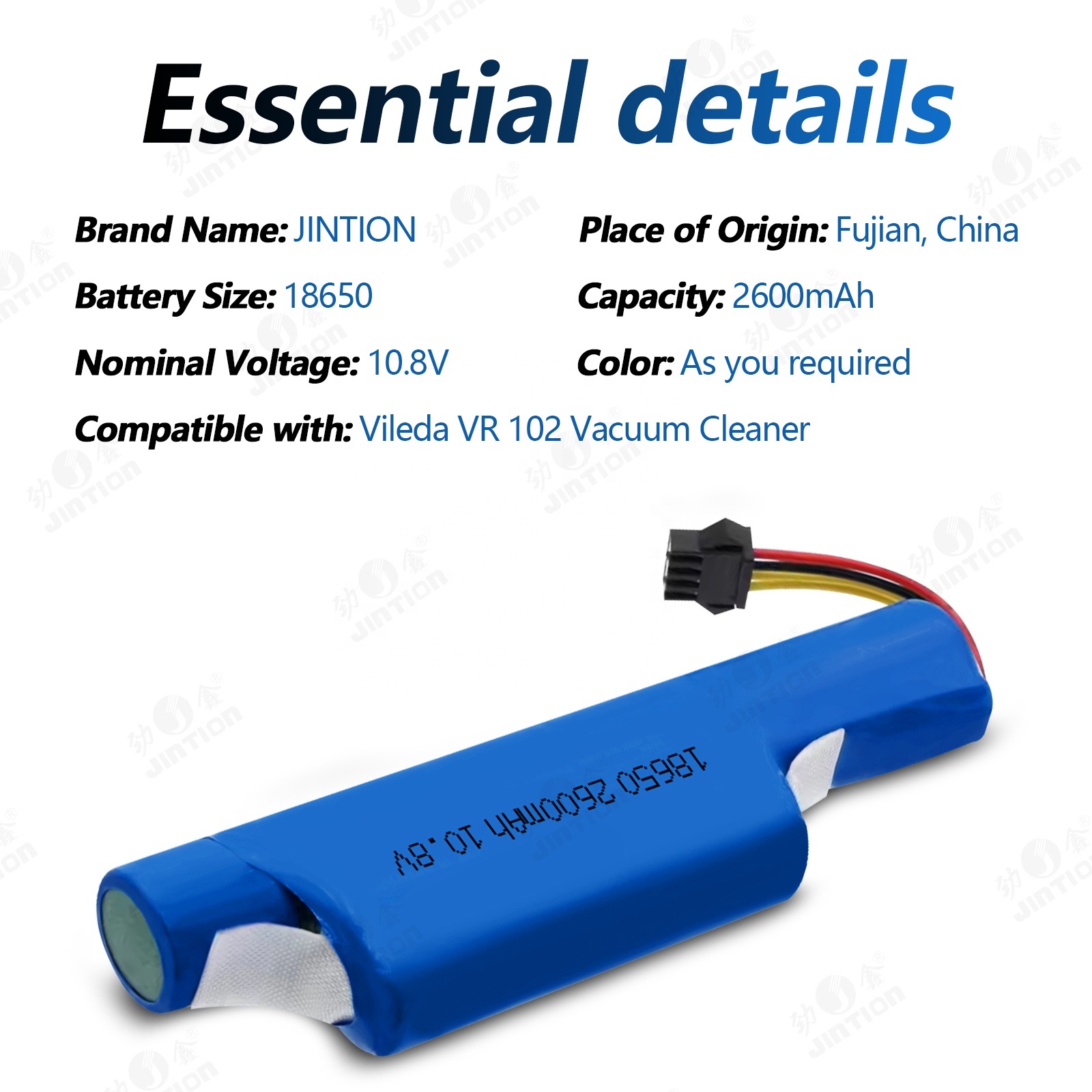 Batteria Vhbw Li-Ion 2200mAh 10,8V Per Aspirapolvere Vileda VR 102 / VR ONE – Ricambio